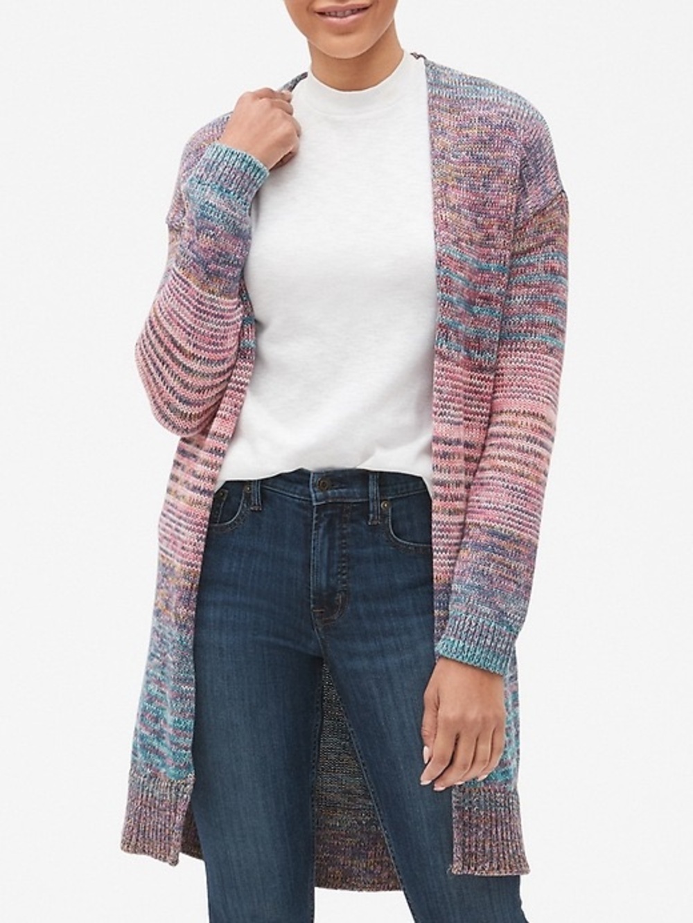NWT Gap Women's Marled Stripe Open-Front Cardigan - Picture 3 of 9
